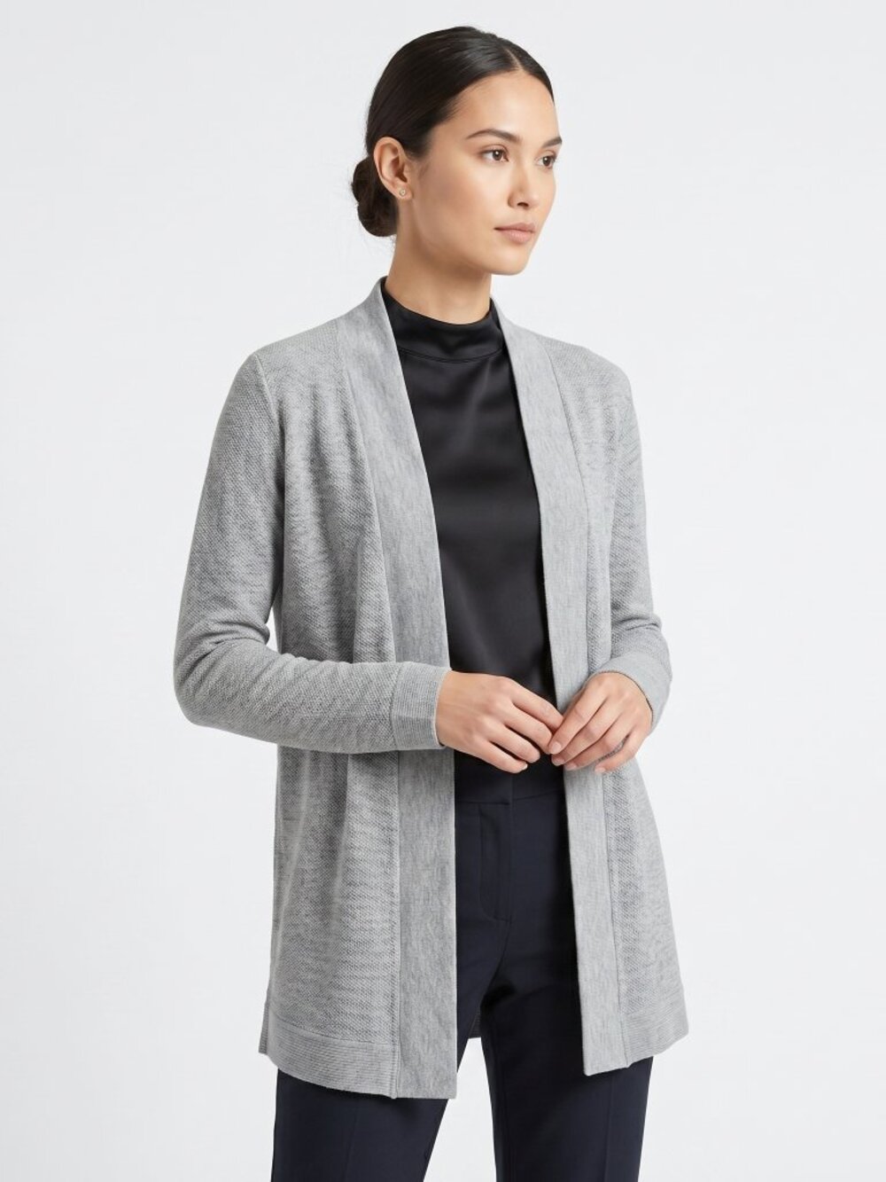 *Le Chateau Grey Crepe Cardigan